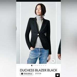 Smythe black duchess blazer size 2